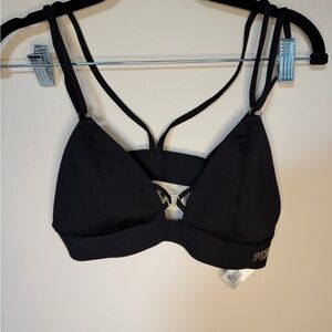 PINK Victoria's Secret Black Strappy Triangle Bralette